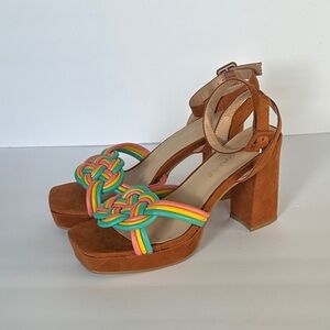 Rampage "Gianetta" Platform Sandals brown NWT